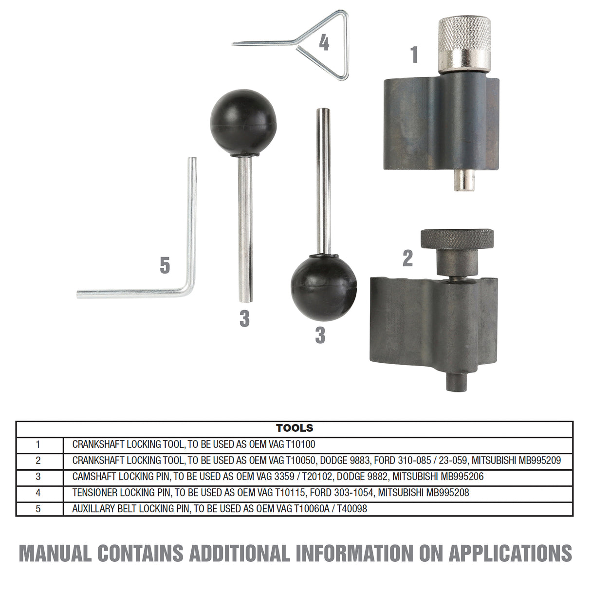 OEMTOOLS 27402 Engine Timing Tool Set for VAG Additional Image 3