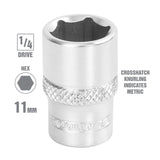 OEMTOOLS 22248 1/4 Inch Drive 6 Pt. Socket (11 mm) Additional Image 1