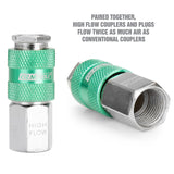 OEMTOOLS 26133 High Flow 7 Piece Coupler & Plug Kit, 1/4in. Body, 3/8in. NPT Additional Image 2