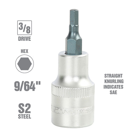 OEMTOOLS 22860 3/8 Inch Drive Hex Bit Socket (9/64 Inch) Additional Image 1
