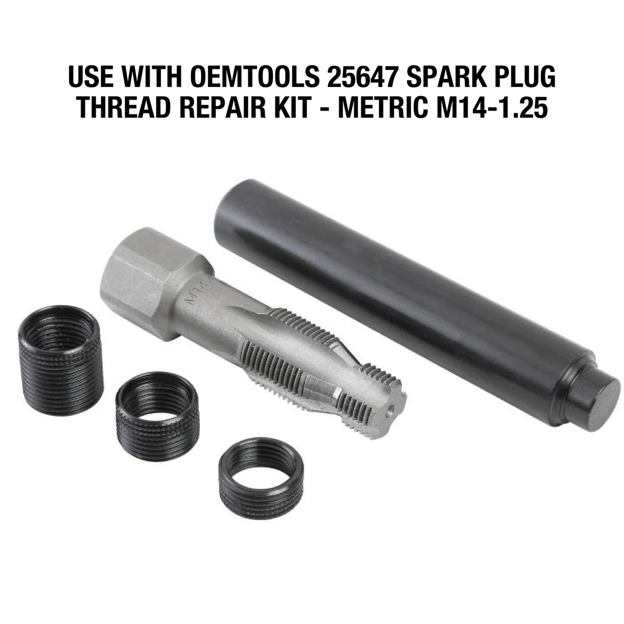 OEMTOOLS 25648 Spark Plug Thread Repair Insert - Metric M14 - 1.25 (6 Piece) Additional Image 4