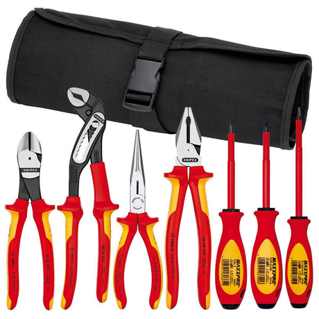 Knipex 9K989825US 7 Piece Plier & Screwdriver Set-1000V Insulated Pouch Set Main Image