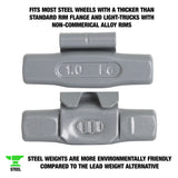 OEMTOOLS 23256 1.00 Oz. T Style Steel Wheel Weight - 1 Box of 25 Additional Image 1