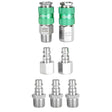 OEMTOOLS 26133 High Flow 7 Piece Coupler & Plug Kit, 1/4in. Body, 3/8in. NPT Main Image