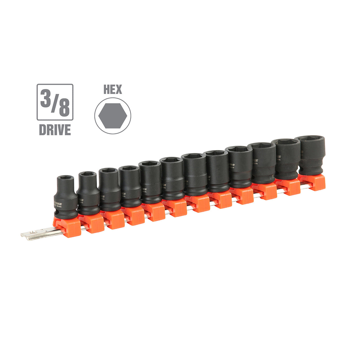 OEMTOOLS 25587 12 Piece 3/8in. Drive Impact Socket Set (Metric) Additional Image 1