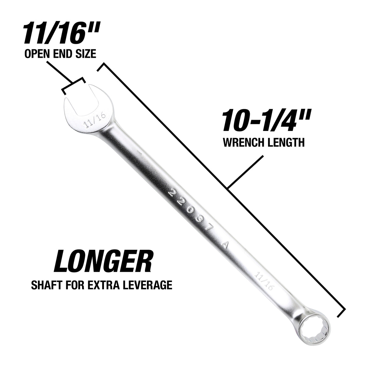 OEMTOOLS 22037 11/16 Inch Combination Wrench (SAE) Additional Image 2