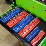 OEMTOOLS 22489 6 Pack Set Metric and SAE Magnetic Socket Tray Set - Red and Blue Additional Image 8