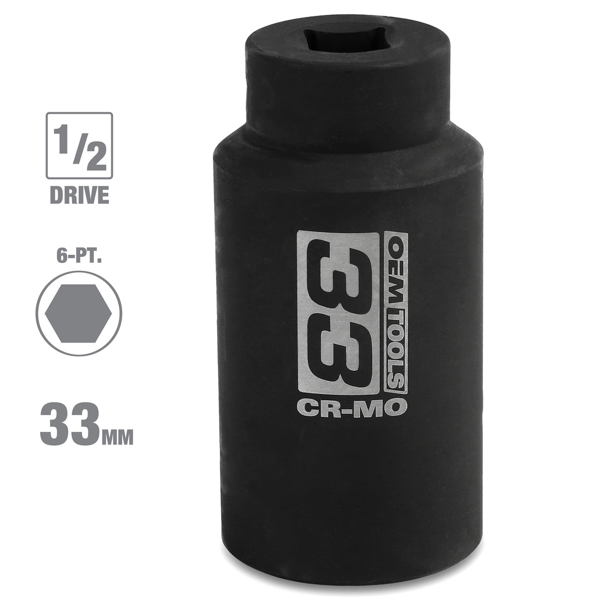 OEMTOOLS 25152 1/2 Inch Drive Axle Nut Socket (33 mm) Additional Image 1