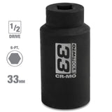 OEMTOOLS 25152 1/2 Inch Drive Axle Nut Socket (33 mm) Additional Image 1