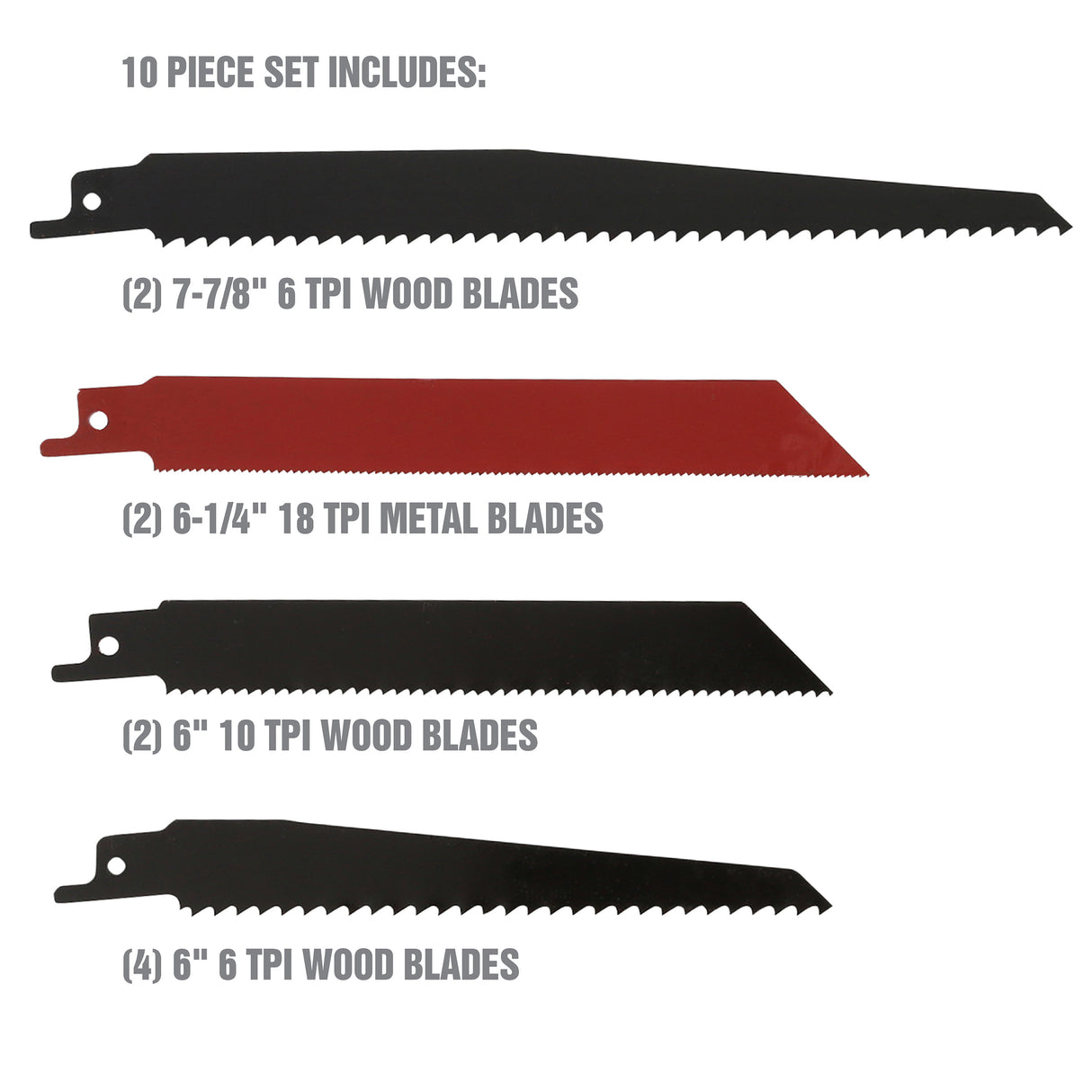 OEMTOOLS 26530 10-Piece Reciprocating Saw Blades Additional Image 1
