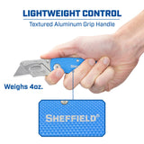 Sheffield 12514 Folding Lock Back® Utility Knives - 3 Pack - Blue Additional Image 3