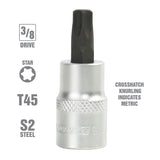 OEMTOOLS 22768 3/8 Inch Drive Star Socket Bit (T45) Additional Image 1