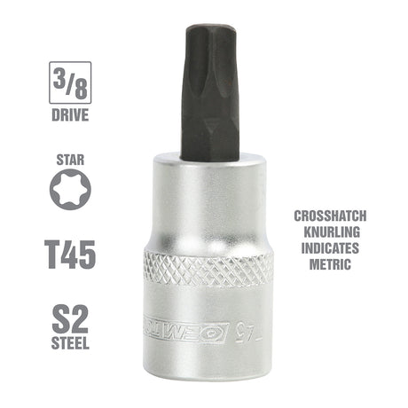 OEMTOOLS 22768 3/8 Inch Drive Star Socket Bit (T45) Additional Image 1