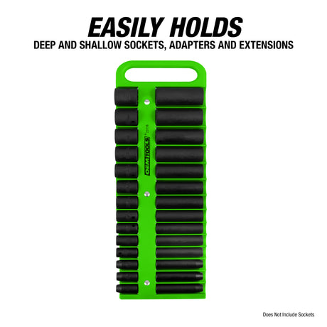 OEMTOOLS 23116 Portable Magnetic Socket Organizer 1/4in. Drive - Green Additional Image 6