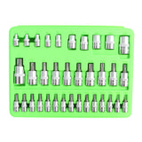 OEMTOOLS 25951 35 Piece 1/4in., 3/8in. and 1/2in. Drive Star Bit Set Additional Image 1