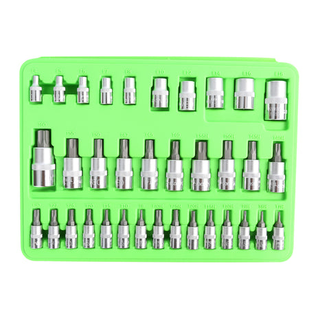 OEMTOOLS 25951 35 Piece 1/4in., 3/8in. and 1/2in. Drive Star Bit Set Additional Image 1