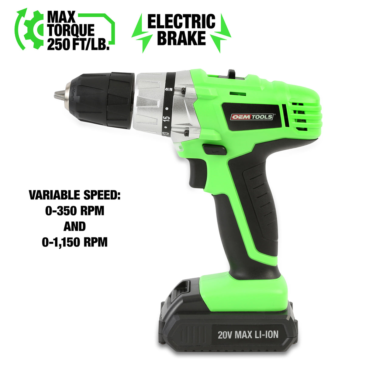 OEMTOOLS 24660 20V MAX* Lithium-Ion 3/8in. Drive Cordless Drill Additional Image 2