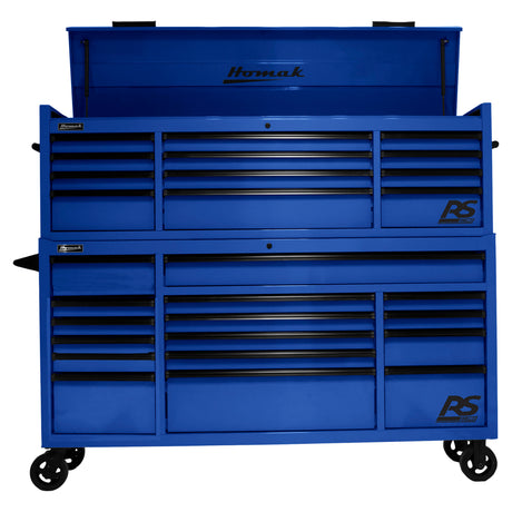 Homak 72in. RS Pro 16 Drawer Roller Cabinet-Blue Additional Image 1