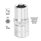 OEMTOOLS 22244 1/4 Inch Drive 6 Pt. Socket (7 mm) Additional Image 1