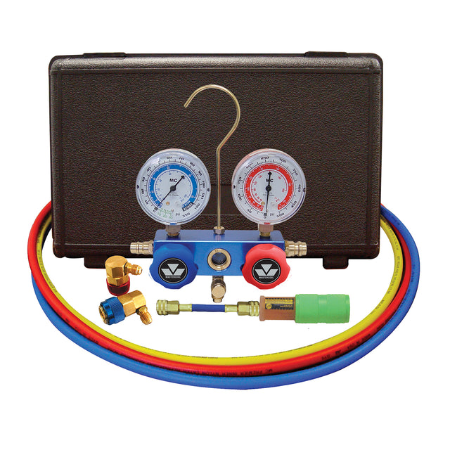 Mastercool 89660UV R134a Aluminum Manifold Kit with Dye Injector Main Image