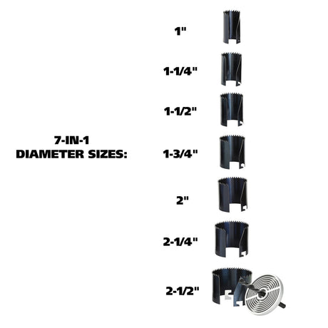 GreatNeck HC7D 7-in-1 Hole Saw (1-3/4 Inch Deep) Additional Image 2