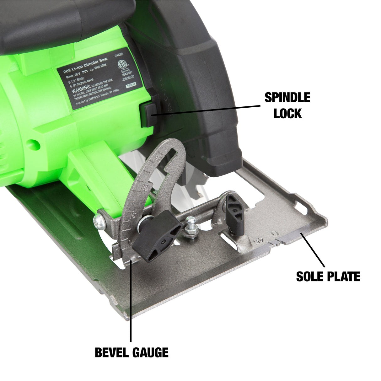 OEMTOOLS 24488 20V MAX* Li-ion 6-1/2in. Circular Saw Additional Image 5