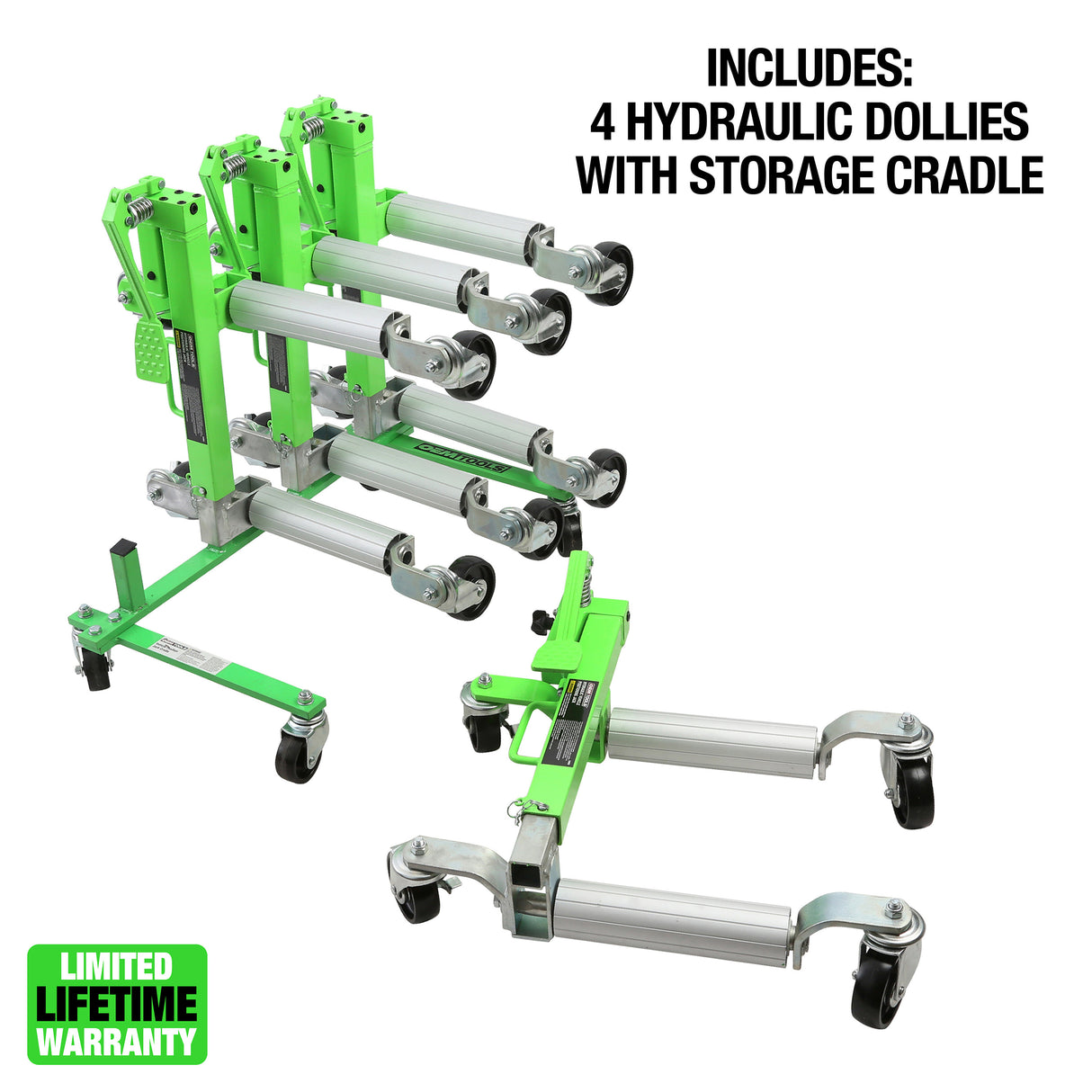 OEMTOOLS 68986 Hydraulic Vehicle Position Dollies Set Additional Image 1