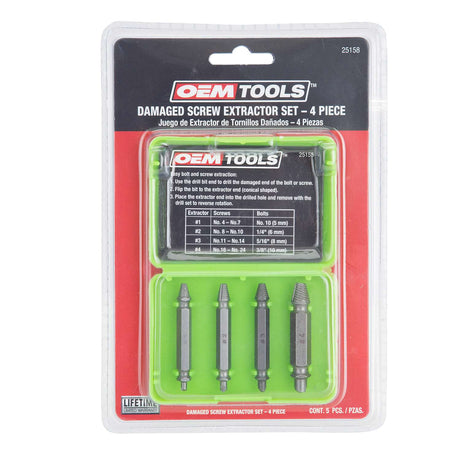 OEMTOOLS 25158 4 Piece Damaged Screw Extractor Set Additional Image 5