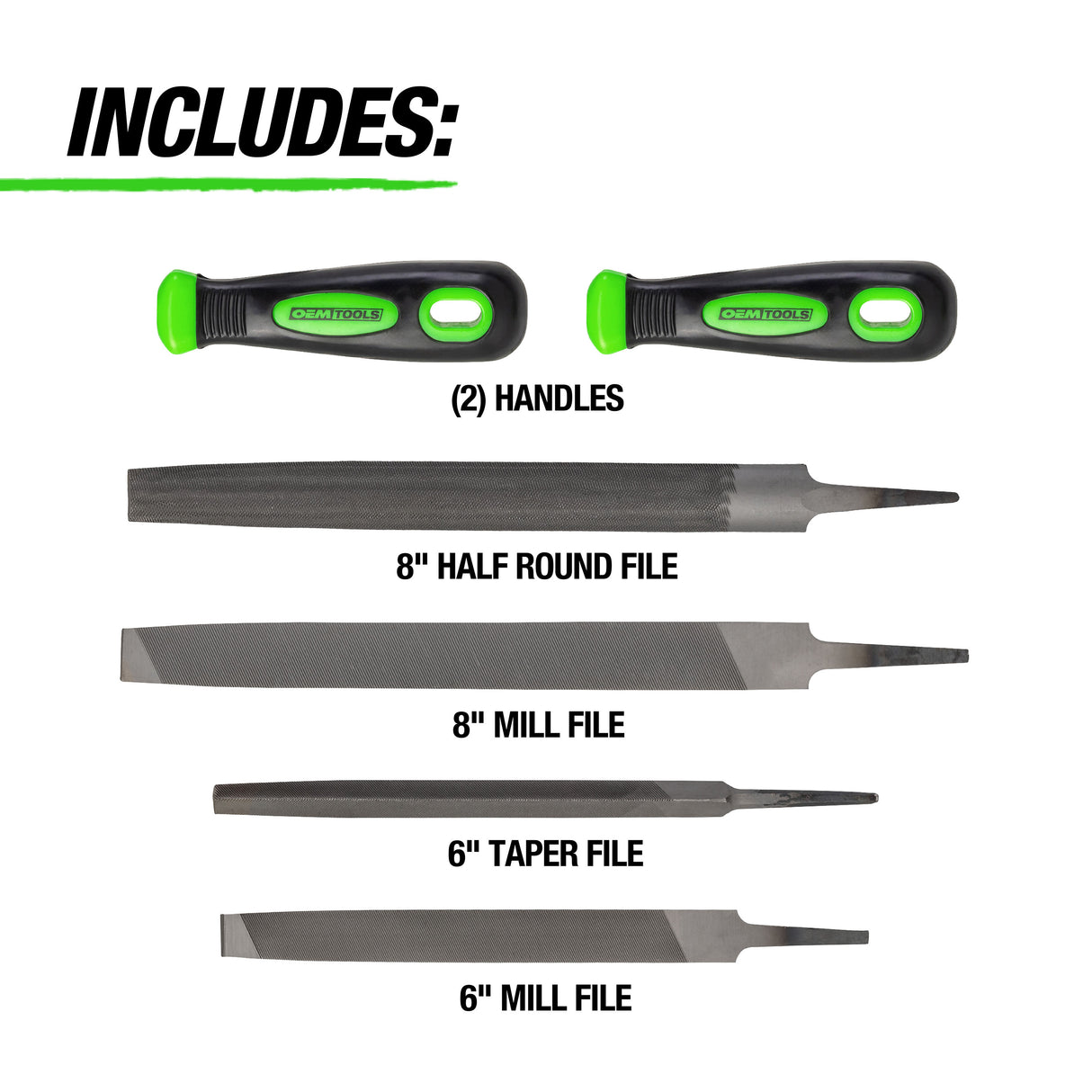 OEMTOOLS 25243 Six-Piece File Set Additional Image 1