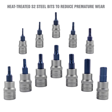 OEMTOOLS 23900 12 Piece SAE Magnetic Hex Bit Socket Set Additional Image 4