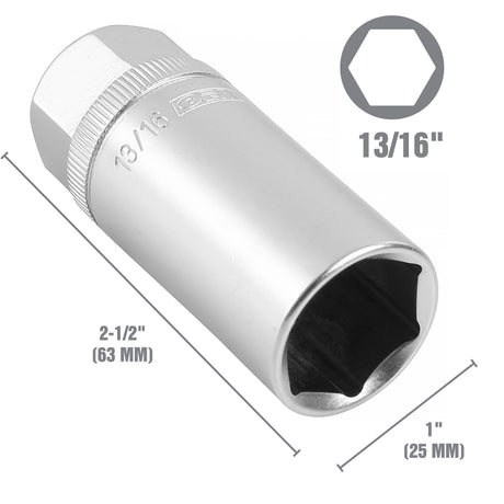 OEMTOOLS 22889 13/16 Inch 1/2in. Drive Magnetic Spark Plug Socket Additional Image 1