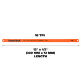 GreatNeck GB228 Bi-Metal Hacksaw Blades 12 Inch 18 TPI (2 Pack) Additional Image 2