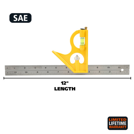 GreatNeck CS12C Professional 12in. English Combination Square Additional Image 1