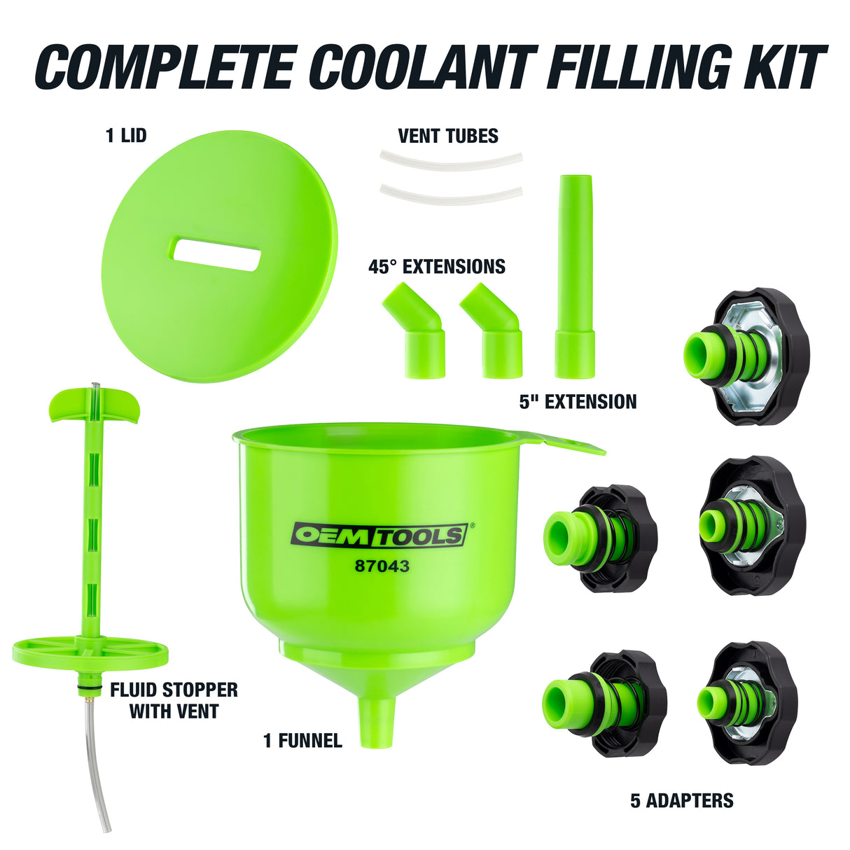 OEMTOOLS 87043 Professional No-Spill Coolant Funnel Kit Additional Image 8