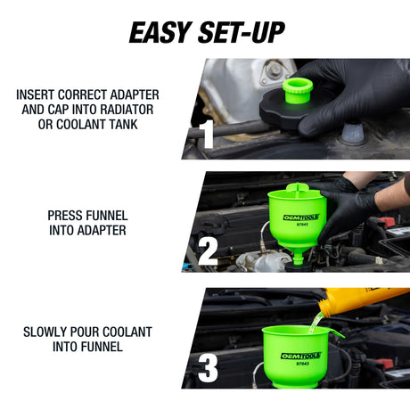 OEMTOOLS 87043 Professional No-Spill Coolant Funnel Kit Additional Image 7