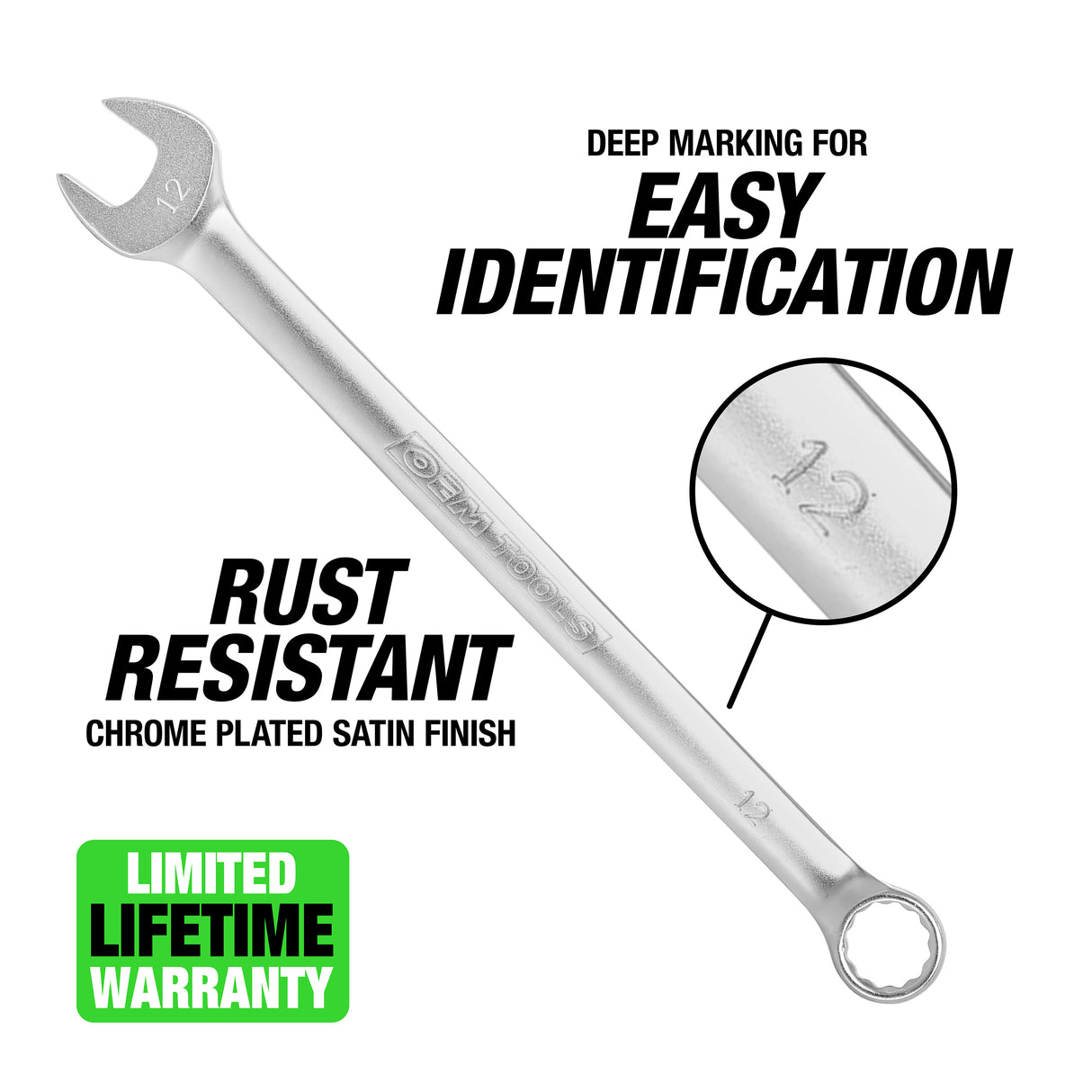 OEMTOOLS 22015 12mm Combination Wrench (Metric) Additional Image 1