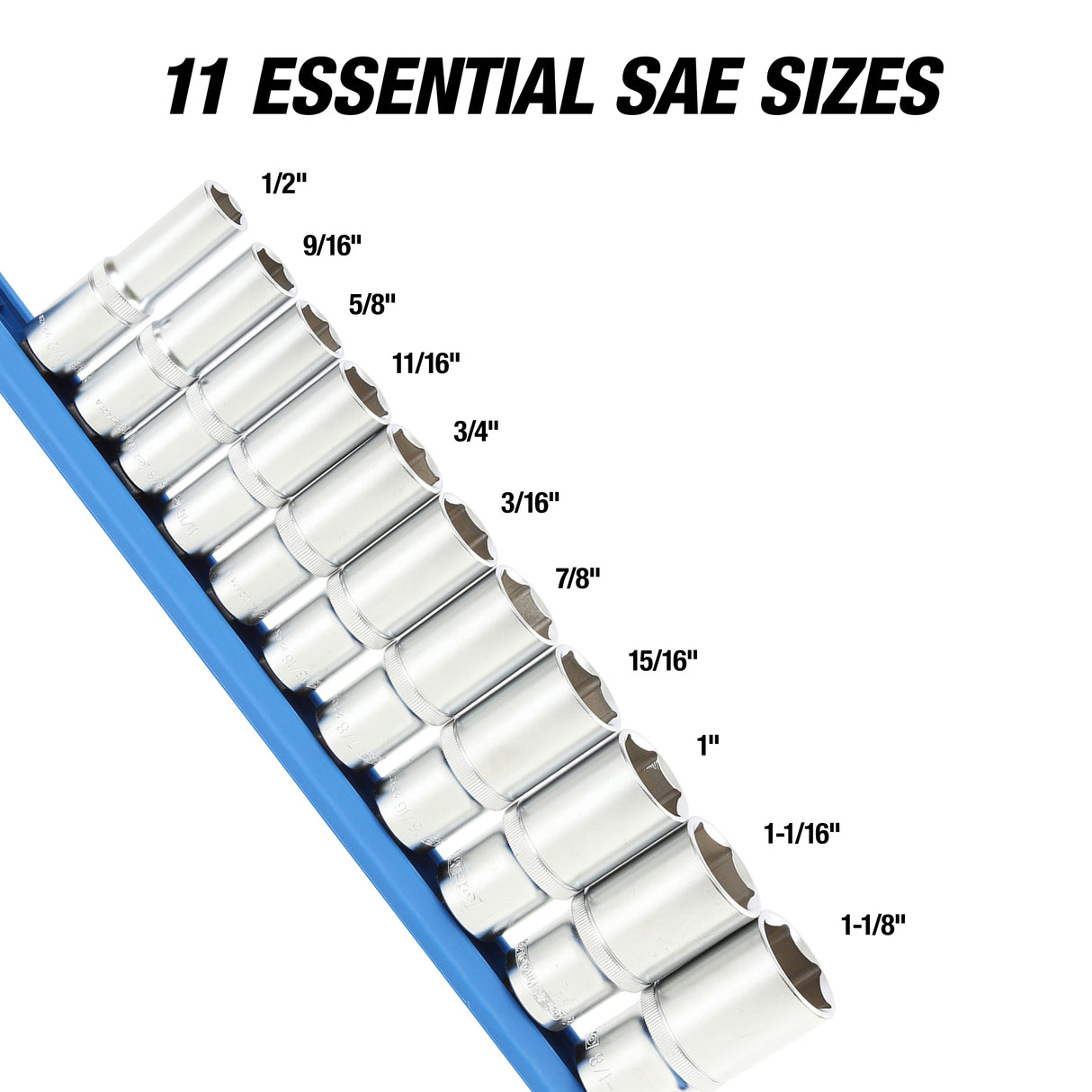 OEMTOOLS 22961 11 Piece 1/2in. Drive Deep Socket Set (SAE) Additional Image 5