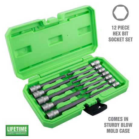 OEMTOOLS 23903 12 Piece Metric Magnetic Long Hex Bit Socket Set Additional Image 1