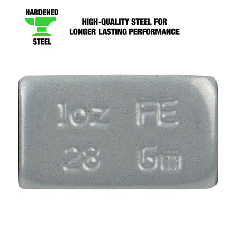 OEMTOOLS 23214 1.00 oz. Low Profile Steel Adhesive Wheel Weights, 16 Strips of 7, 112 Pieces Per Box Additional Image 1