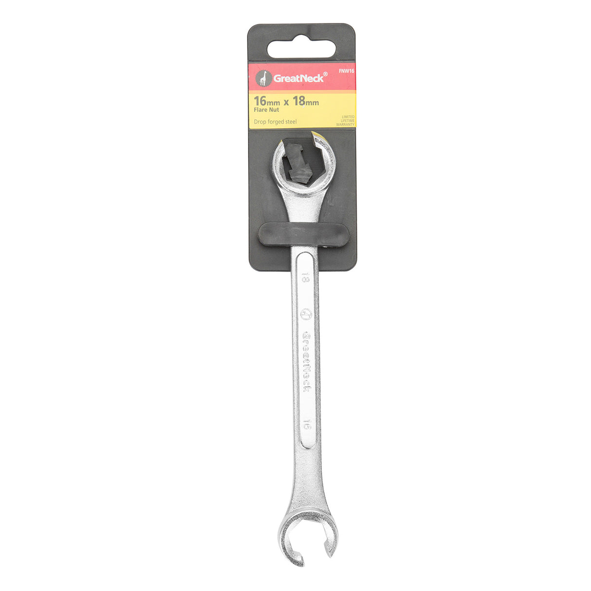 GreatNeck FNW16 16 mm x 18 mm Flare Nut Wrench Additional Image 2