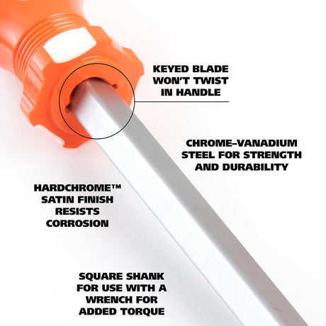 GreatNeck 73033 5/16 x 6 Inch Slotted Square Shank Screwdriver Additional Image 3