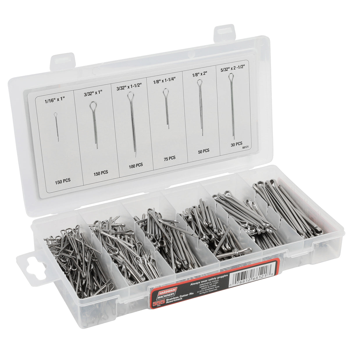 Hardware Machinery® 555 Piece Stainless Cotter Pin Assortment Additional Image 3