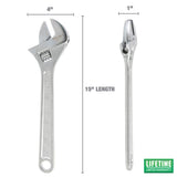 OEMTOOLS 22655 15 Inch Adjustable Wrench Additional Image 1