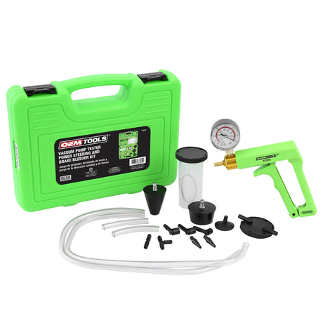 OEMTOOLS 37070 Vacuum Pump Tester, Power Steering and Brake Bleeder Kit Main Image