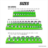 OEMTOOLS 22488 6 Pack Set Metric and SAE Magnetic Socket Tray Set - Black and Green Additional Image 2