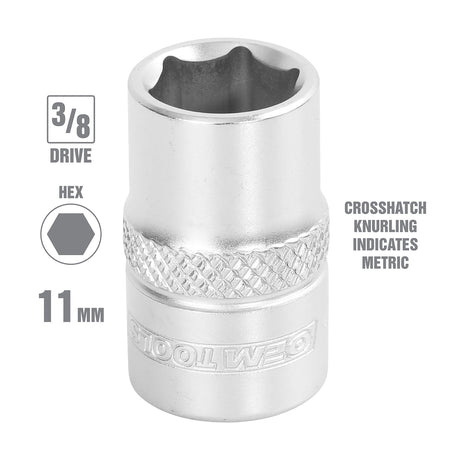OEMTOOLS 22285 3/8 Inch Drive 6 Pt. Socket (11 mm) Additional Image 1