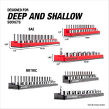 OEMTOOLS 22460 6 Pack Set Metric and SAE Magnetic Socket Tray Set - Black and Red Additional Image 5