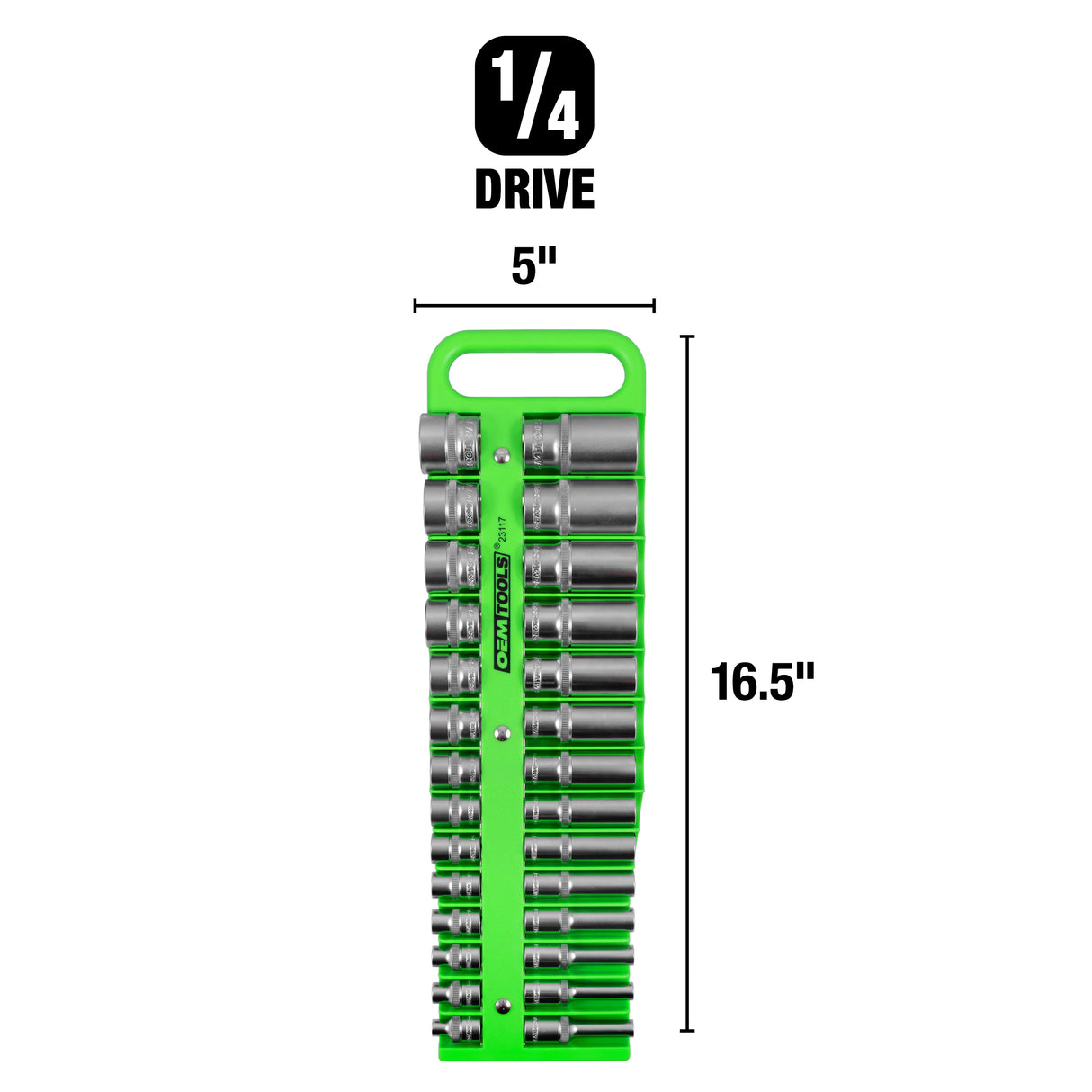 OEMTOOLS 23116 Portable Magnetic Socket Organizer 1/4in. Drive - Green Additional Image 2