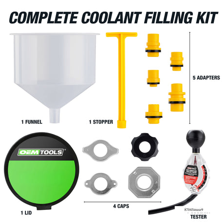 OEMTOOLS 87245 No-Spill Coolant Filling Funnel Kit with Coolant Tester Additional Image 9