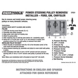 OEMTOOLS 37131 Power Steering Pulley Remover/Installer - Ford, GM, Chrysler Additional Image 7